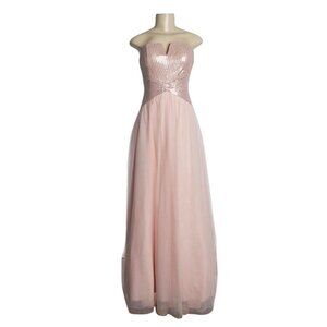 Trixxi NWT Strapless Sequin Bodice Pink Chiffon evening Gown prom Dress Size 7